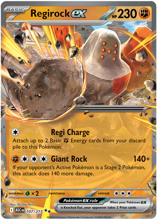 107/217 - Regirock ex - Ascended Heroes
