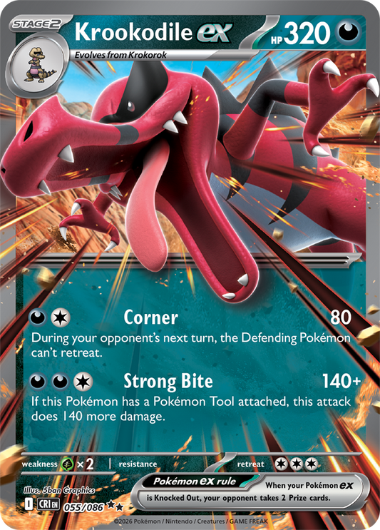 055/086 - Krookodile ex - Chaos Rising