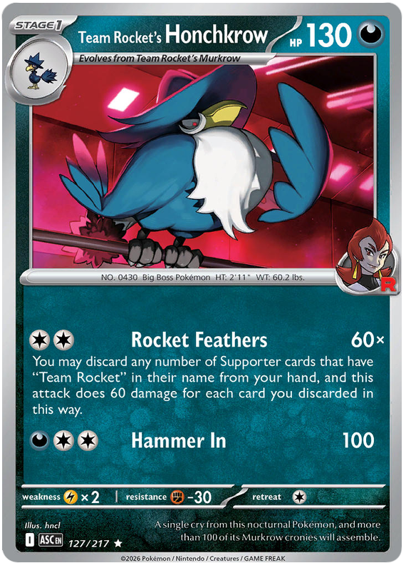 127/217 - Team Rocket’s Honchkrow - Ascended Heroes