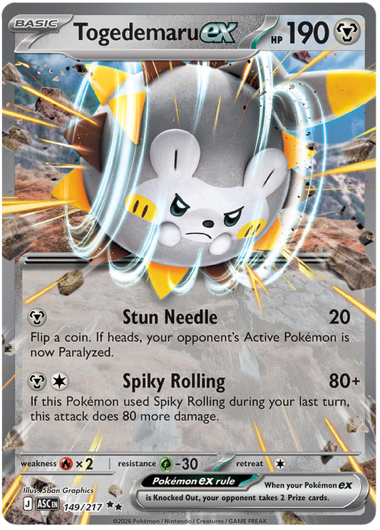 149/217 - Togedemaru ex - Ascended Heroes