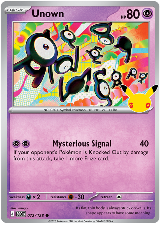 072/128 - Unown - 30th Celebration