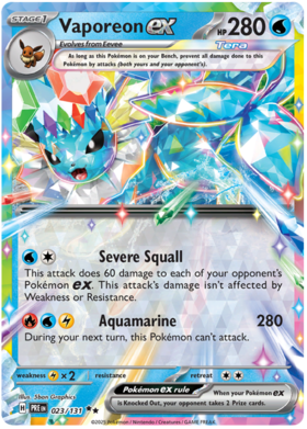 023/131 - Vaporeon ex - Prismatic Evolutions