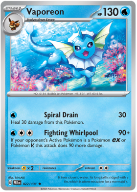 022/131 - Vaporeon - Prismatic Evolutions