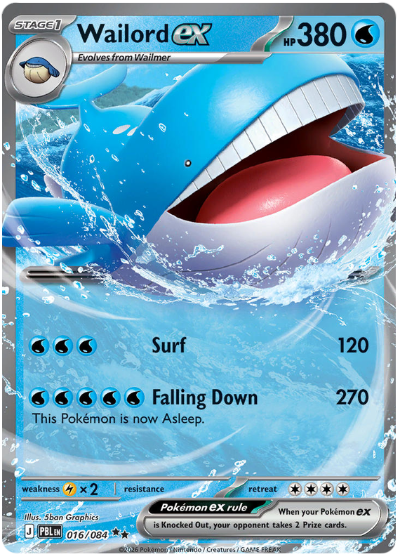 016/084 - Wailord ex - Pitch Black