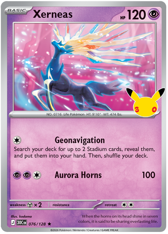 076/128 - Xerneas - 30th Celebration