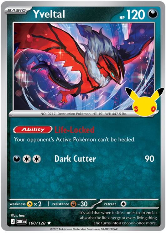 100/128 - Yveltal - 30th Celebration
