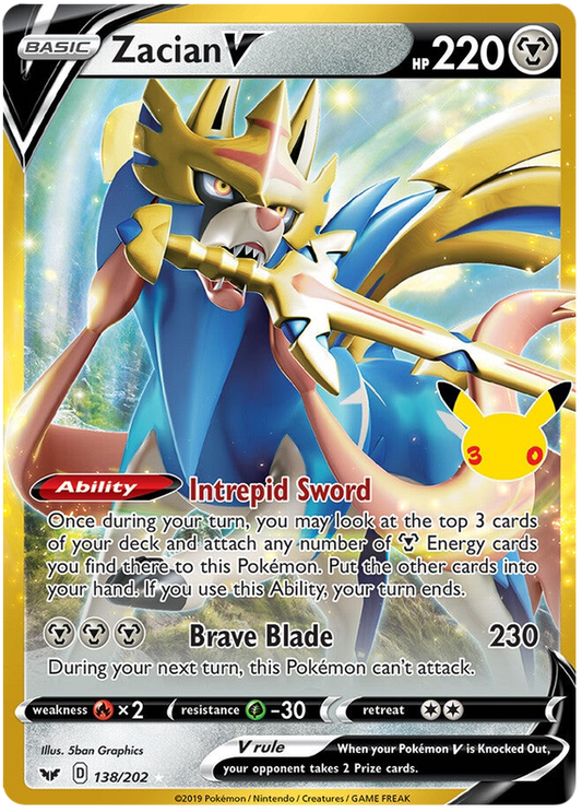 138/202 - Zacian V - 30th Celebration Classic Collection