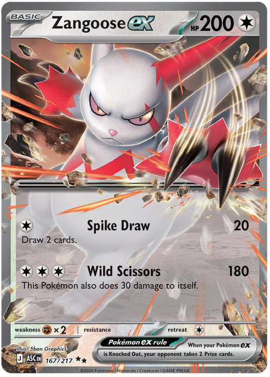 167/217 - Zangoose ex - Ascended Heroes