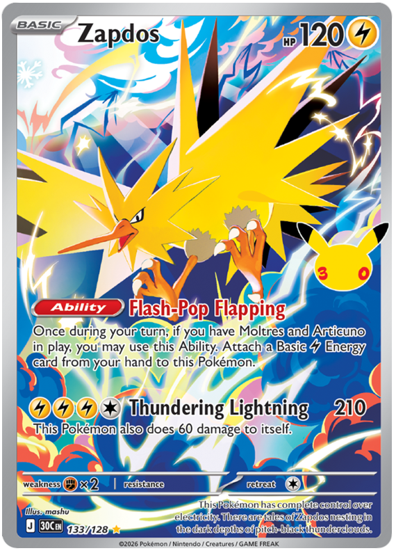 133/128 - Zapdos - 30th Celebration
