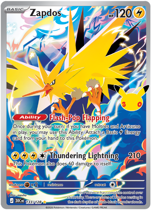133/128 - Zapdos - 30th Celebration