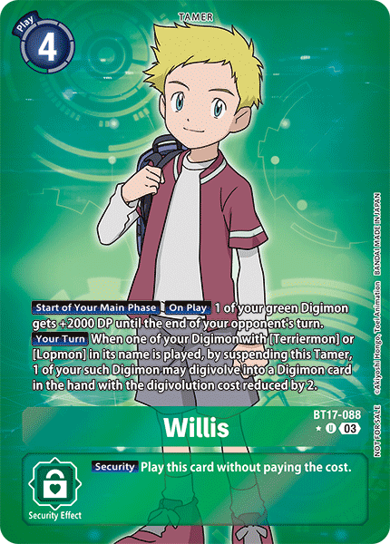 BT17-088UC Willis (Box Topper)