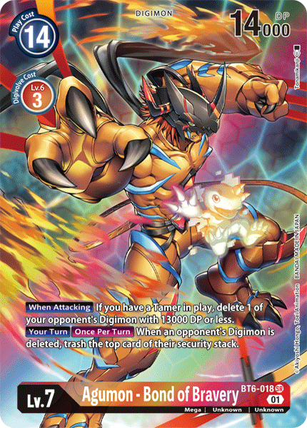 BT6-018SR Agumon - Bond of Bravery (Alternate Art)