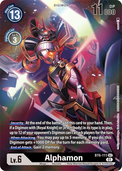 BT6-111SEC Alphamon (Alternate Art)