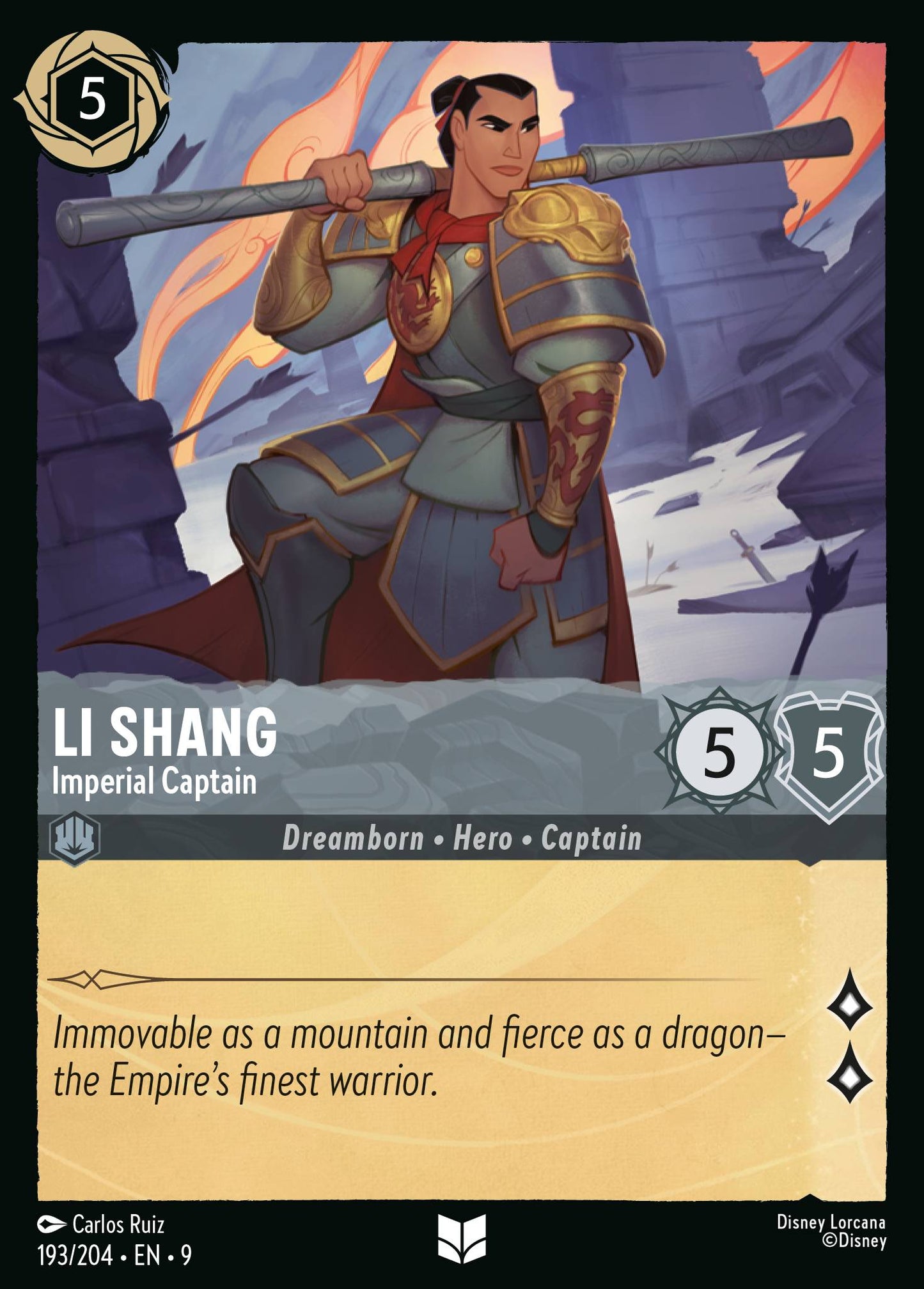 193/204 - Li Shang - Imperial Captain - Fabled