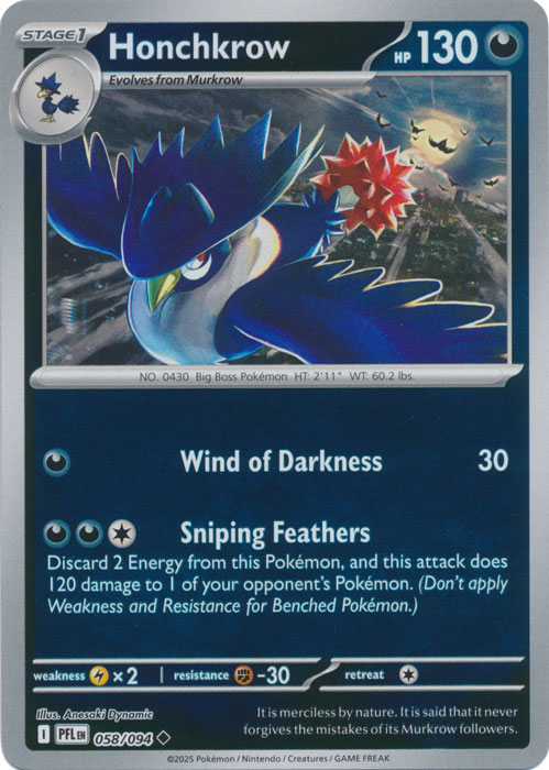 058/094 - Honchkrow RH - Phantasmal Flames