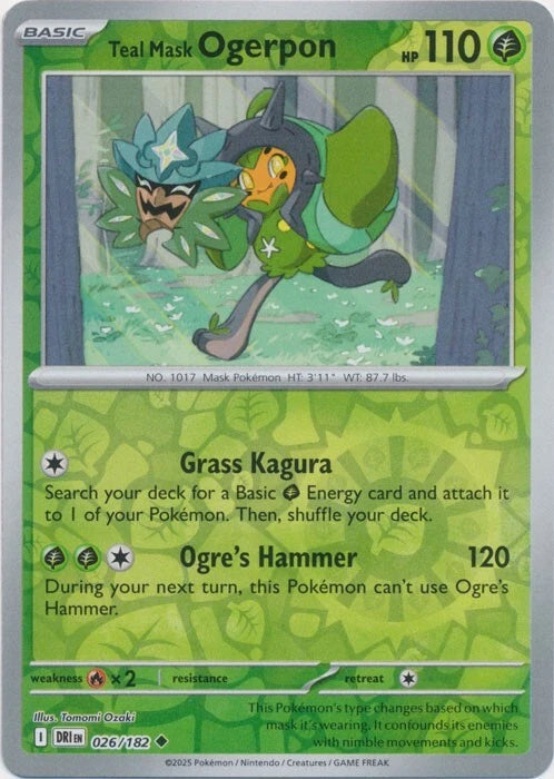 026/182 - Teal Mask Ogerpon RH - Destined Rivals