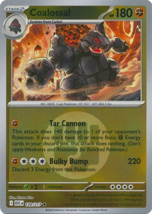 120/217 - Coalossal - Energy Holo - Ascended Heroes
