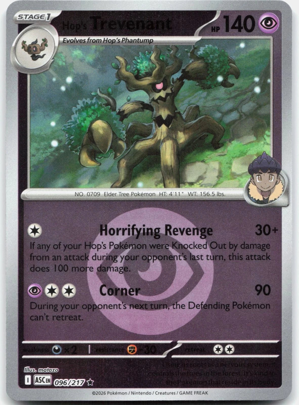 096/217 - Hop’s Trevenant - Energy Holo - Ascended Heroes