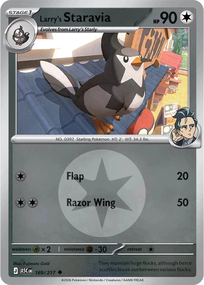 169/217 - Larry’s Staravia - Energy Holo - Ascended Heroes