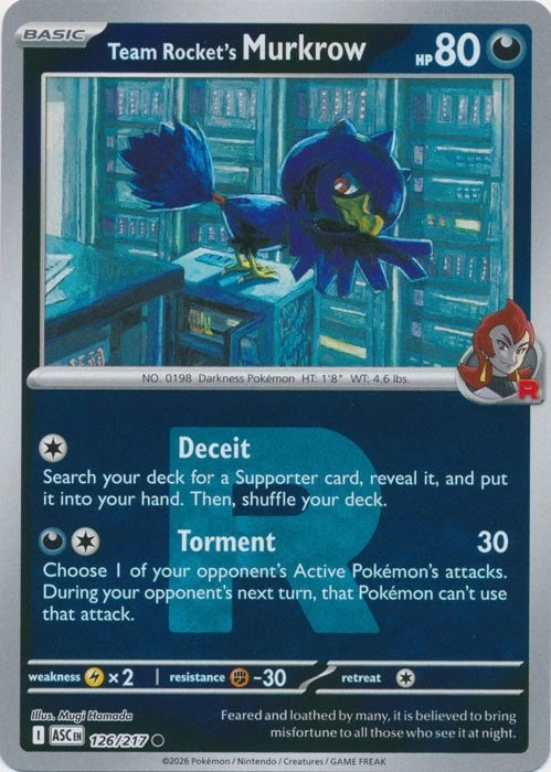 126/217 - Team Rocket’s Murkrow - Reverse Holo - Ascended Heroes