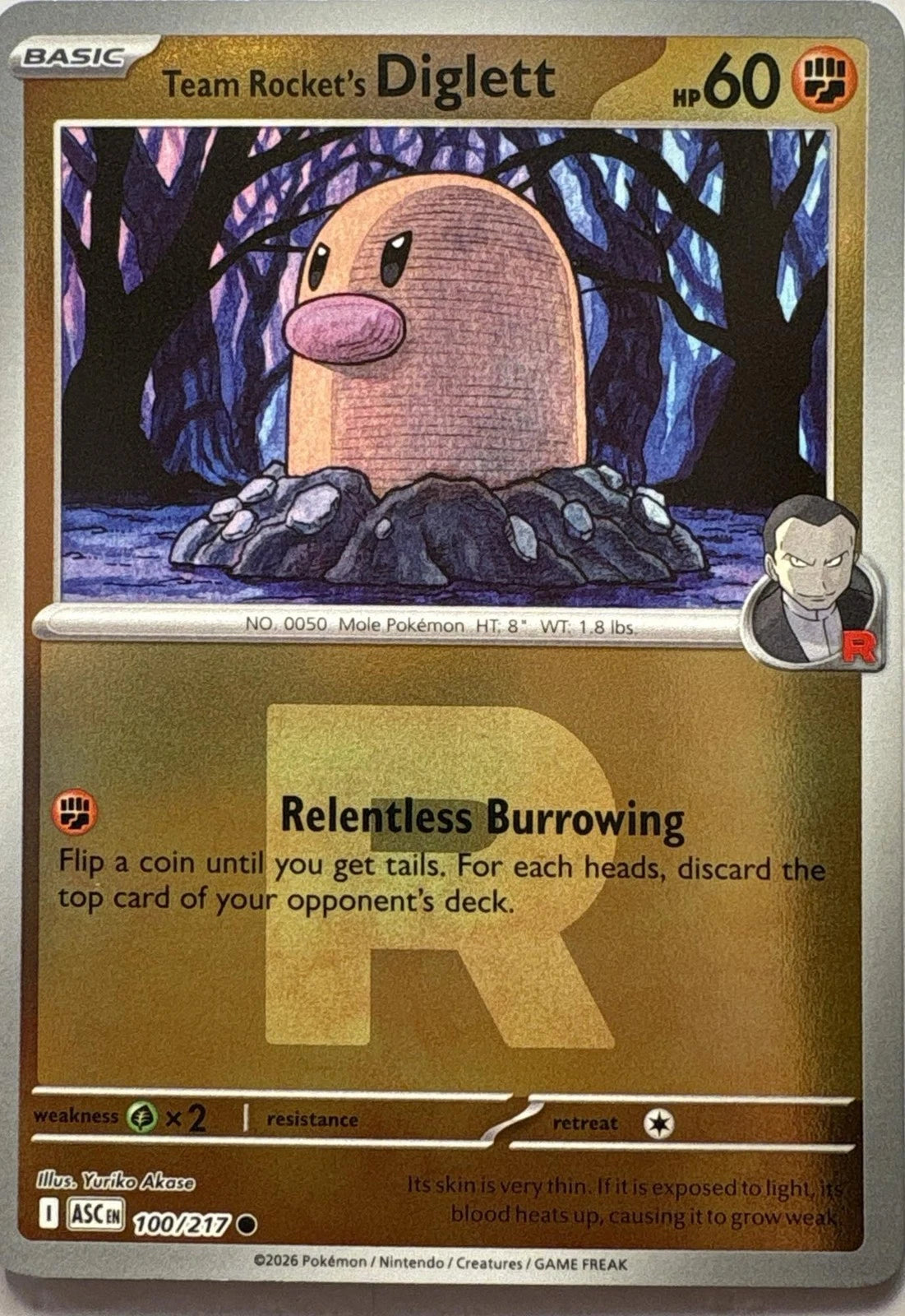 100/217 - Team Rocket’s Diglett - Reverse Holo - Ascended Heroes
