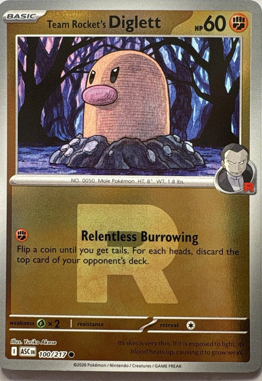 100/217 - Team Rocket’s Diglett - Reverse Holo - Ascended Heroes