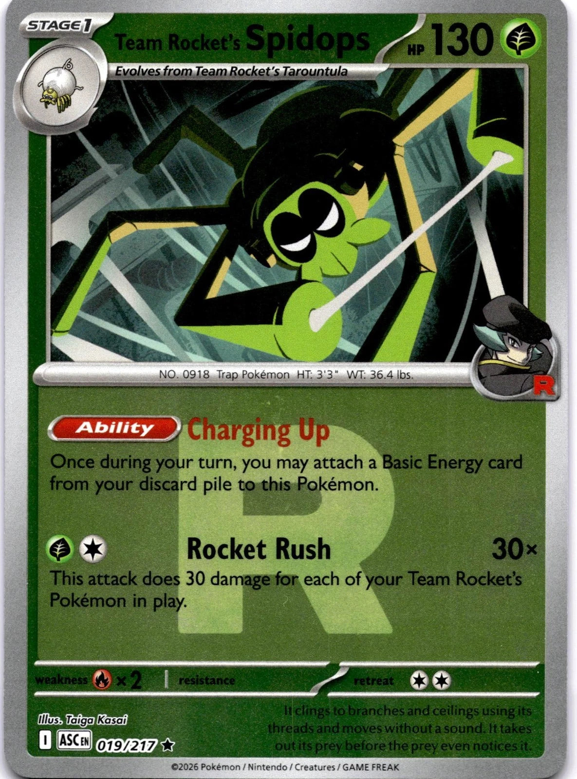 019/217 - Team Rocket’s Spidops - Reverse Holo - Ascended Heroes