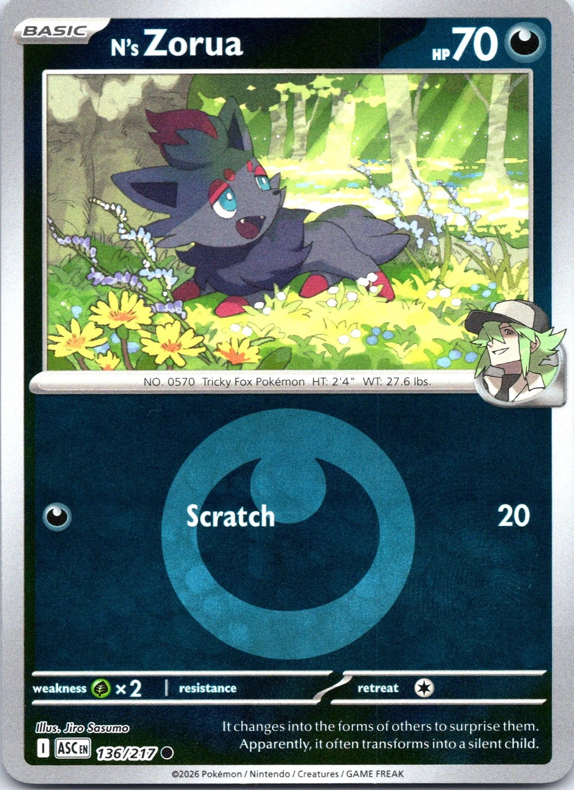 136/217 - N’s Zorua - Energy Holo - Ascended Heroes