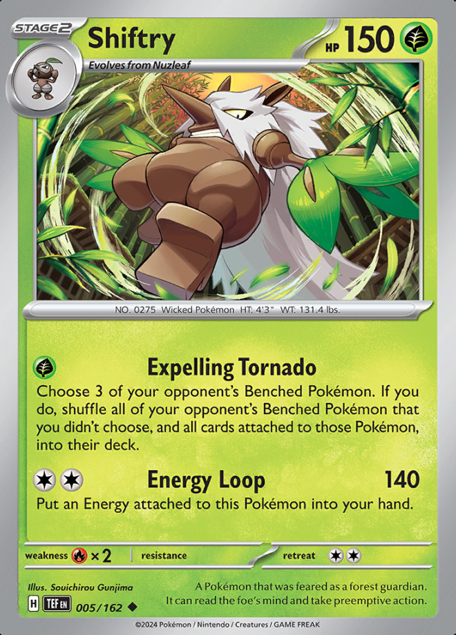 Pokemon Trading Card Game Single of 005/162 Shiftry - Temporal Forces ...