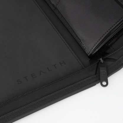 Palms Off Gaming – STEALTH 9 Pocket Zip Trading Card Binder – BLACK