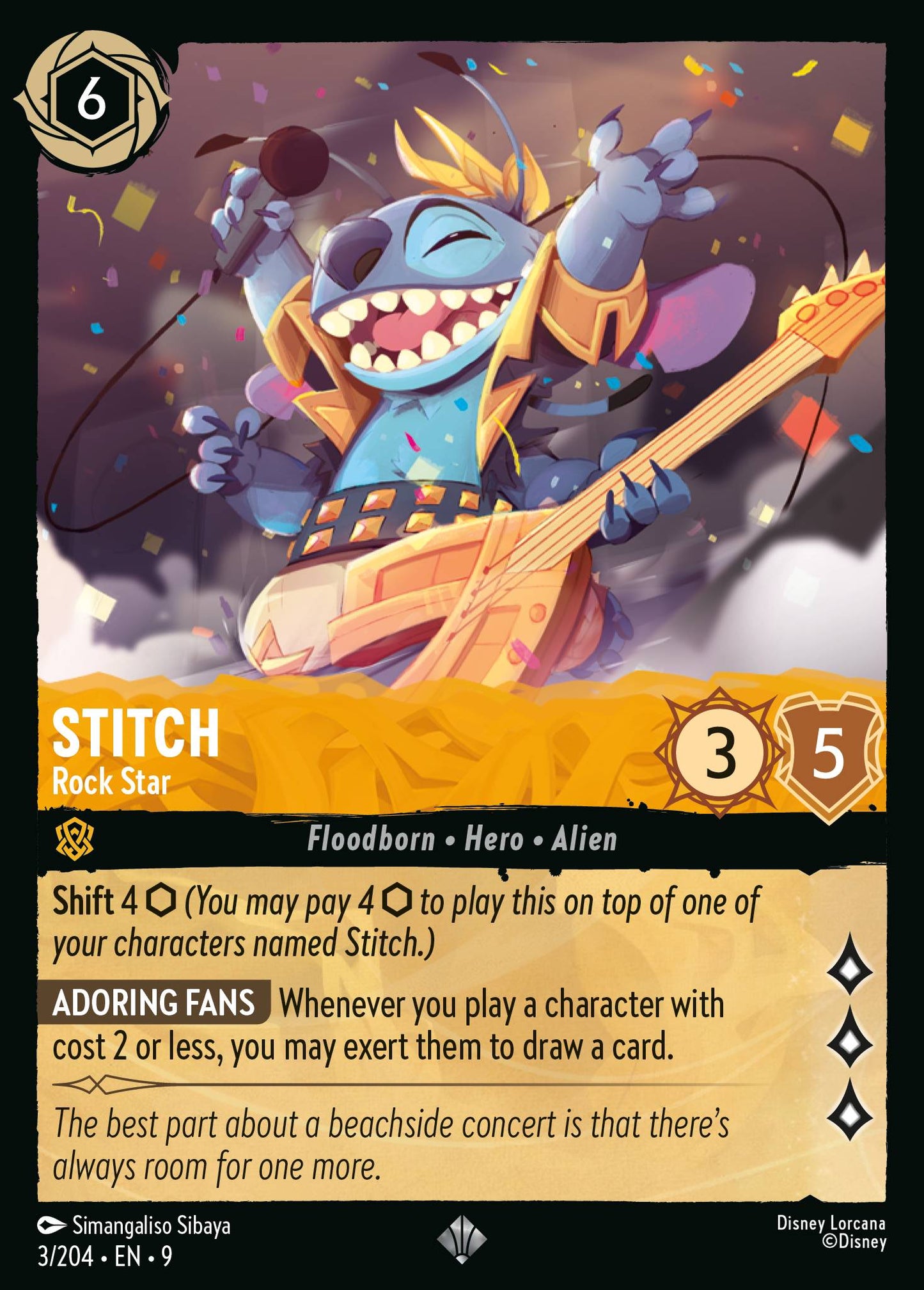 003/204 - Stitch - Rock Star - Fabled