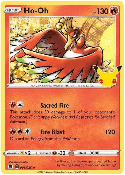 001/025 Ho-Oh Rare - Pokemon Celebrations - Volution Cards and Collectables