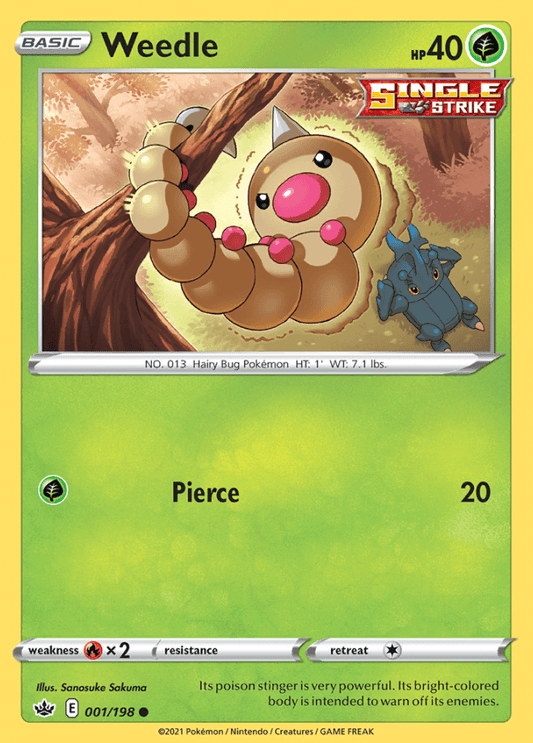 001/198 Weedle - Chilling Reign - Volution Cards and Collectables