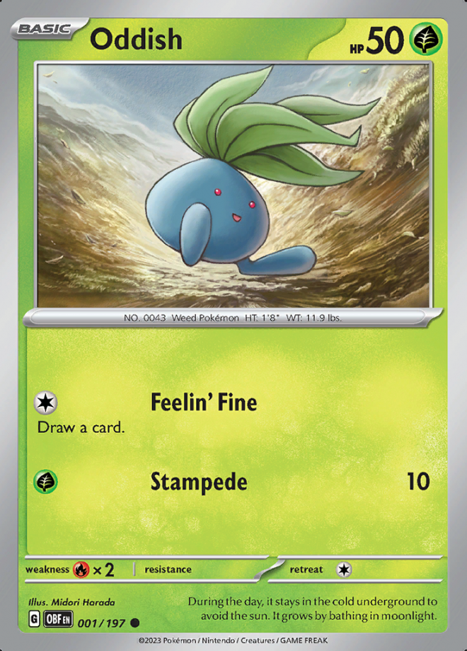 001/197 - Oddish - Obsidian Flames