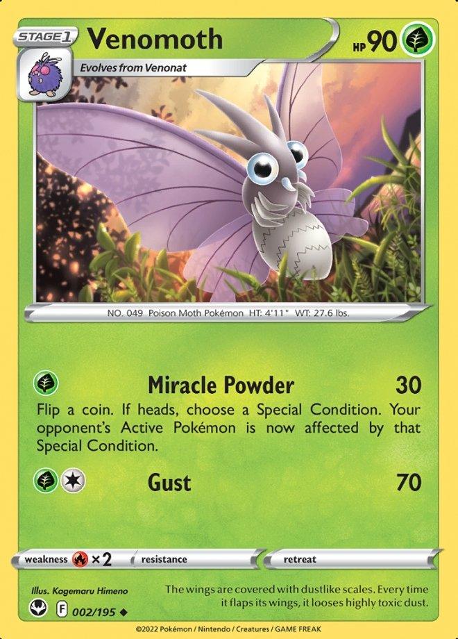 002/195 Venomoth - Silver Tempest - Volution Cards and Collectables