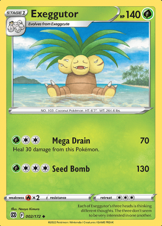 002/172 Exeggutor - Brilliant Stars - Volution Cards and Collectables