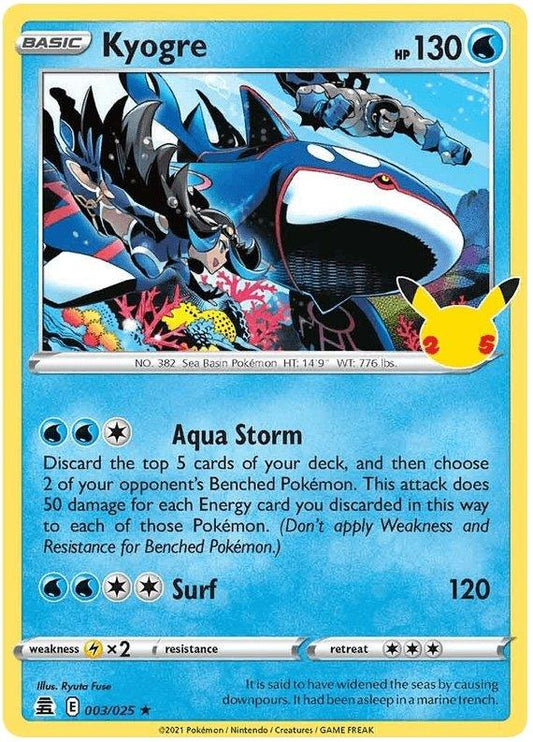 003/025 Kyogre Rare - Pokemon Celebrations - Volution Cards and Collectables