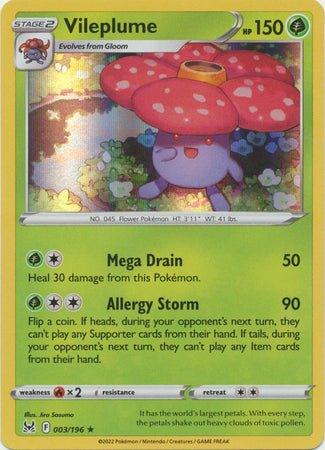 003/196 Vileplume Holo - Lost Origin - Volution Cards and Collectables