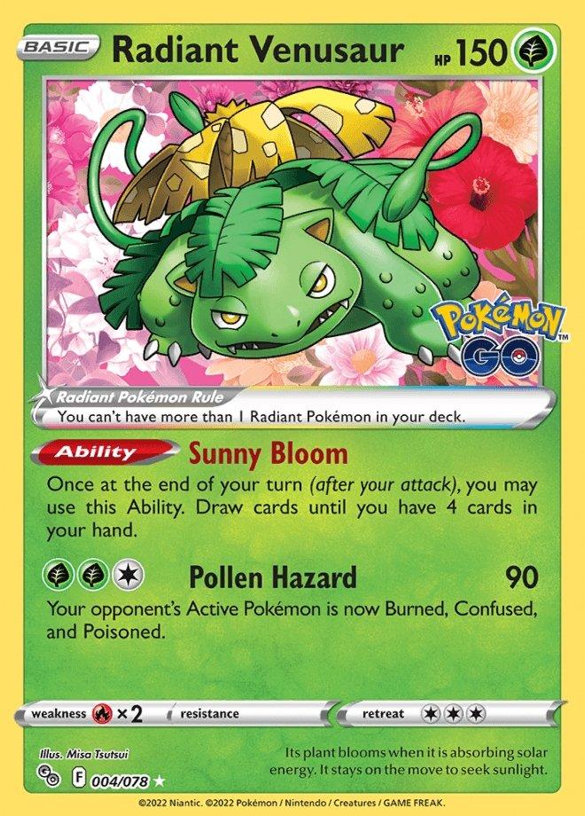 004/078 Radiant Venusaur - Pokemon GO - Volution Cards and Collectables