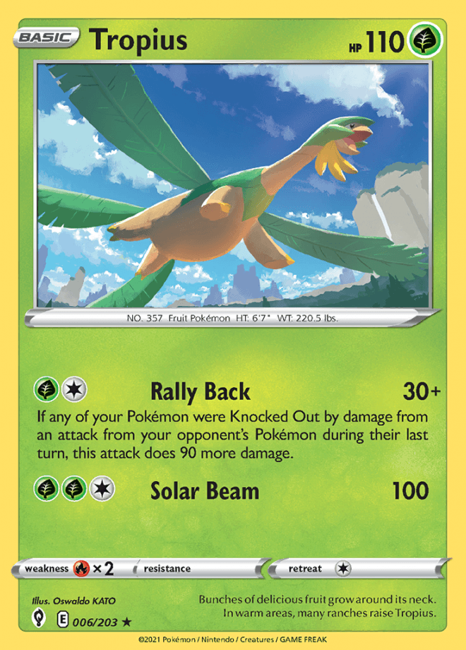 006/203 Tropius - Evolving Skies - Volution Cards and Collectables