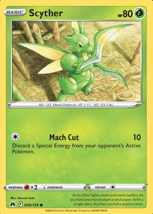 006/159 Scyther - Crown Zenith - Volution Cards and Collectables