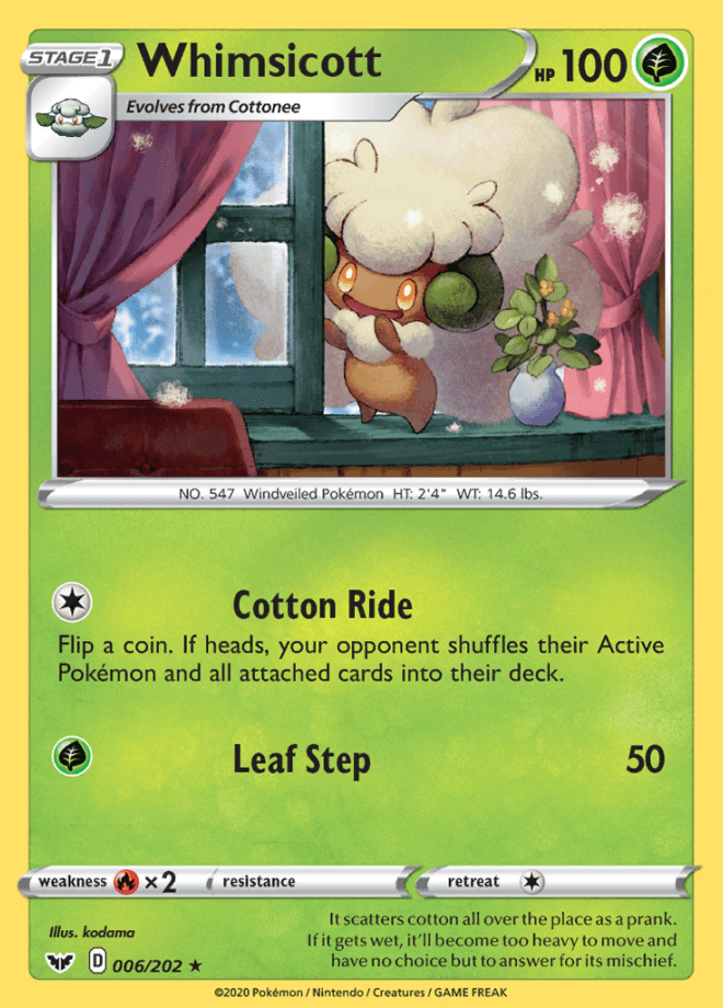 006/202 Whimsicott - SWSH Base - Volution Cards and Collectables