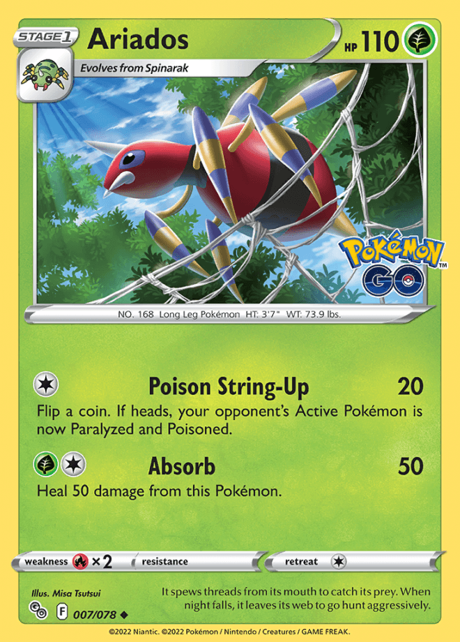 007/078 Ariados - Pokemon GO - Volution Cards and Collectables