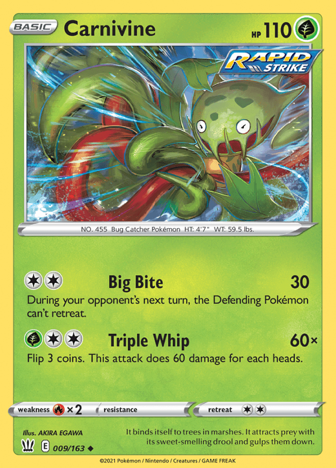 009/163 Carnivine - Battle Styles - Volution Cards and Collectables