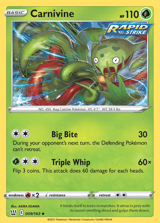 009/163 Carnivine - Battle Styles - Volution Cards and Collectables