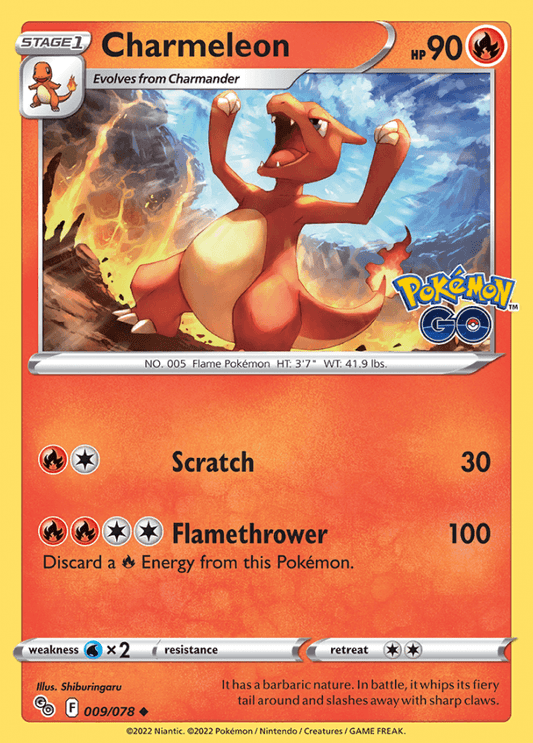 009/078 Charmeleon - Pokemon GO - Volution Cards and Collectables