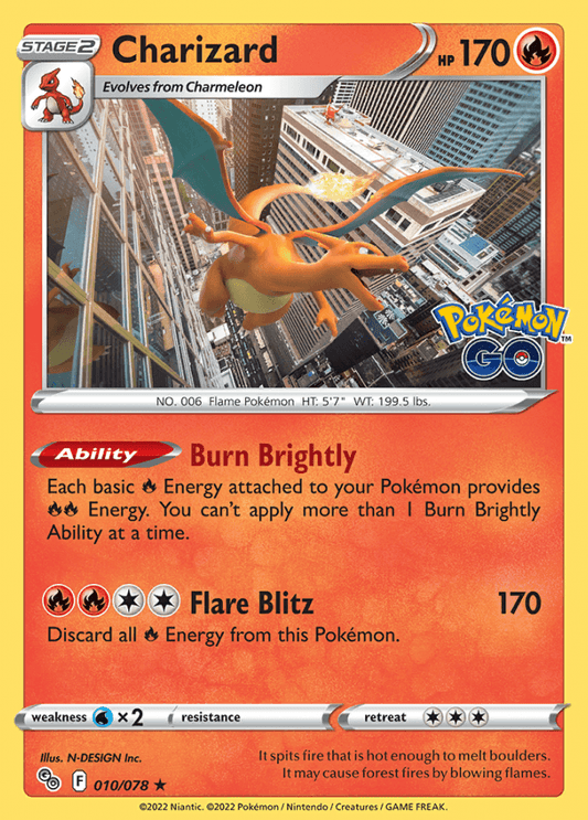 010/078 Charizard Holo - Pokemon GO - Volution Cards and Collectables