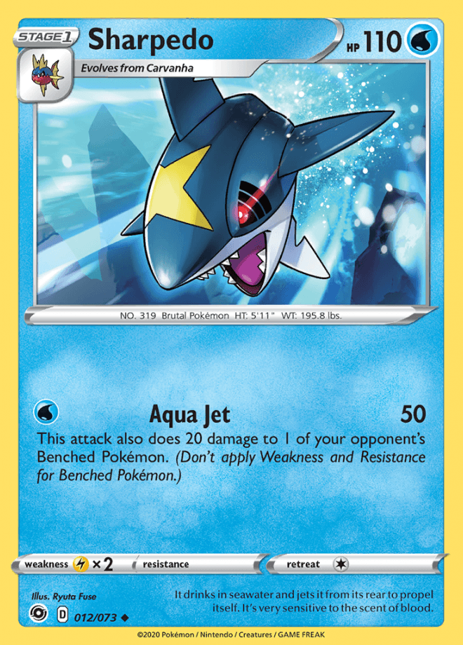 012/073 Sharpedo - Champions Path - Volution Cards and Collectables