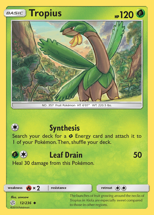 012/236 Tropius - Cosmic Eclipse - Volution Cards and Collectables