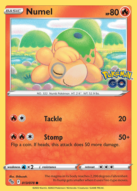 013/078 Numel - Pokemon GO - Volution Cards and Collectables